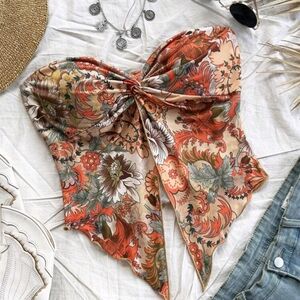 SHEIN Multicolor Floral Strapless Top